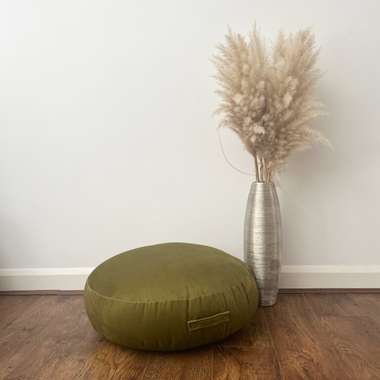 Indoor Plush Olive Floor Cushion