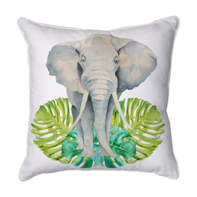 Elephant Bull White & Green