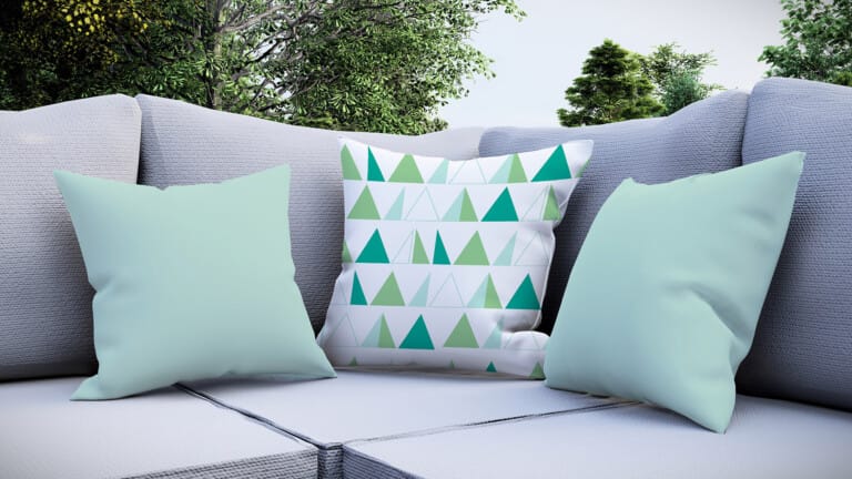 Triangle Green Quick Dry Outdoor Cushion