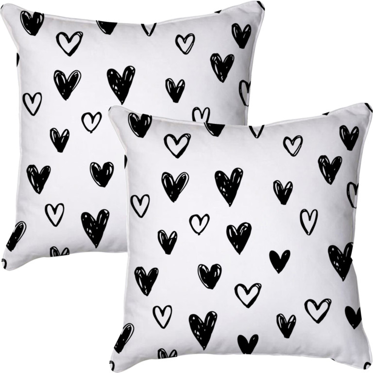 Hearts Crafted White & Black