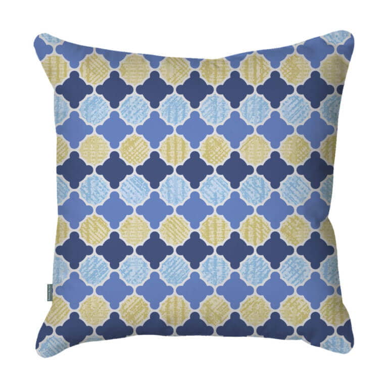 Morrocan Quatrefoil Blue & Yellow