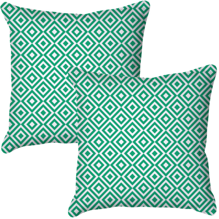 Squares Green Quick Dry Outdoor Cushion