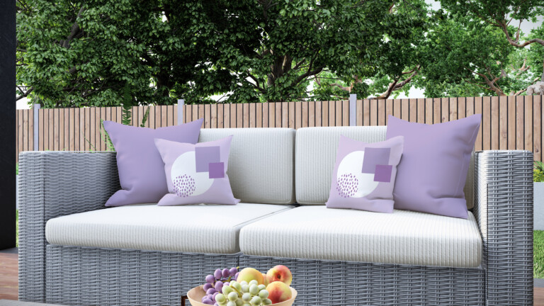 Circle Spot Lilac Quick Dry Outdoor Cushion