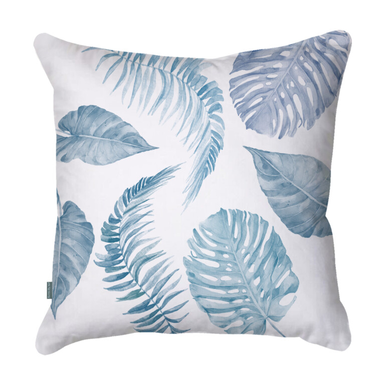Leaves Multi Blue Quick Dry Outdoor Cushion