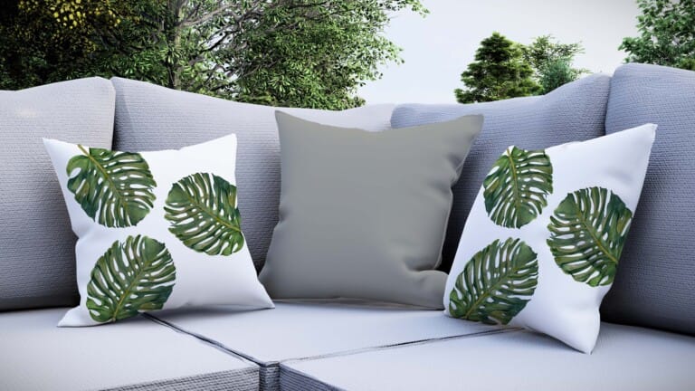 Leaves Multi Green Quick Dry Outdoor Cushion