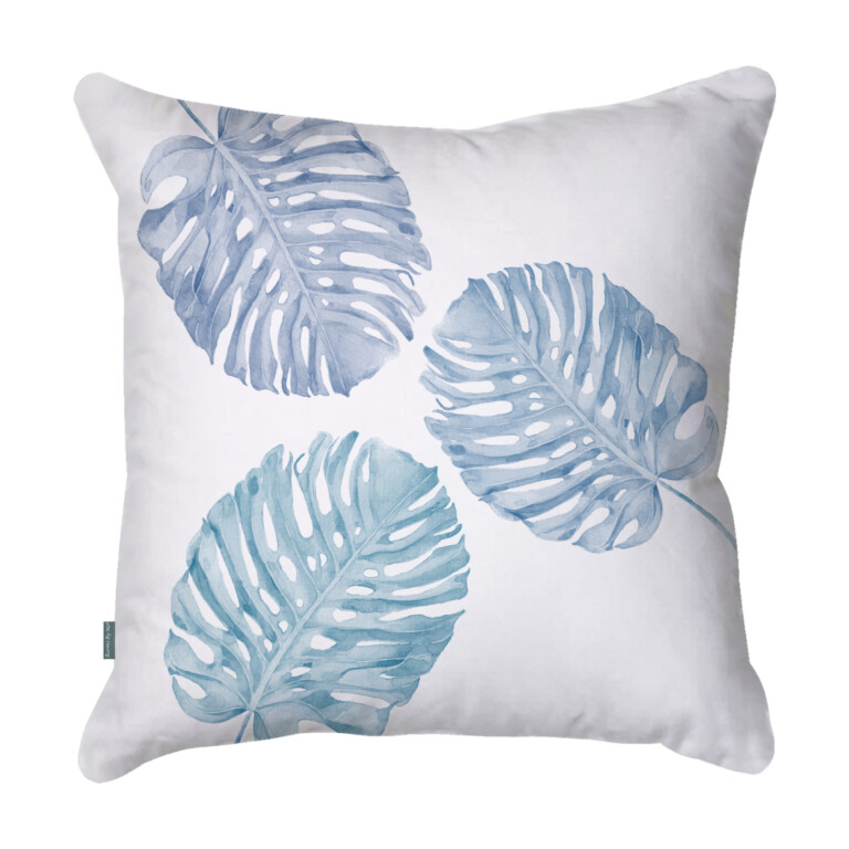 Leaves Trio Blue Quick Dry Outdoor Cushion