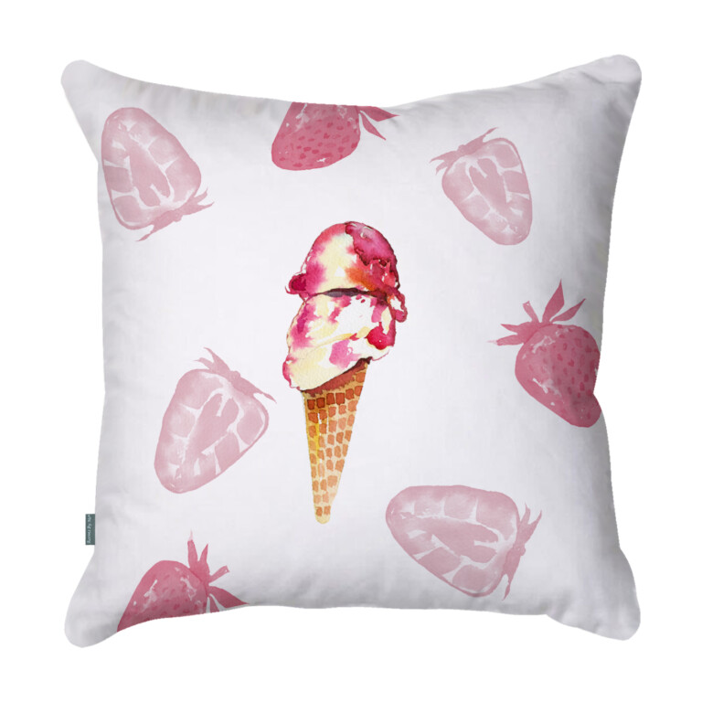 Strawberry Ice Cream Quick Dry Outdoor Cushion
