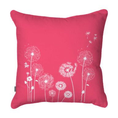 Dandelion Clocks Pink Quick Dry Outdoor Cushion