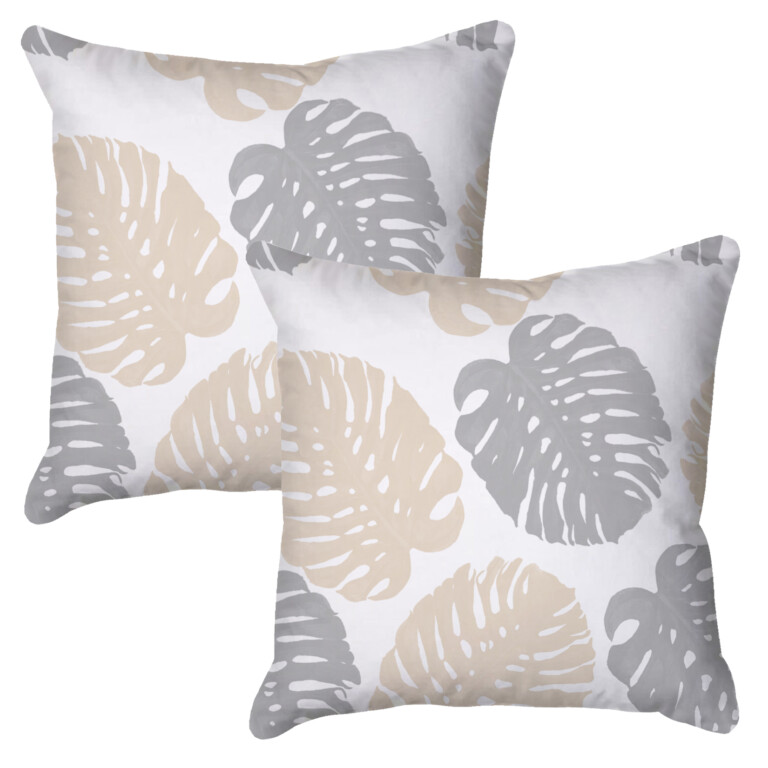 Tropical Leaves Neutral Quick Dry Outdoor Cushion