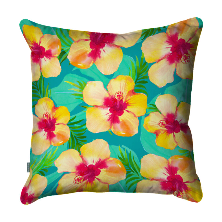 Hibiscus Aqua Quick Dry Outdoor Cushion