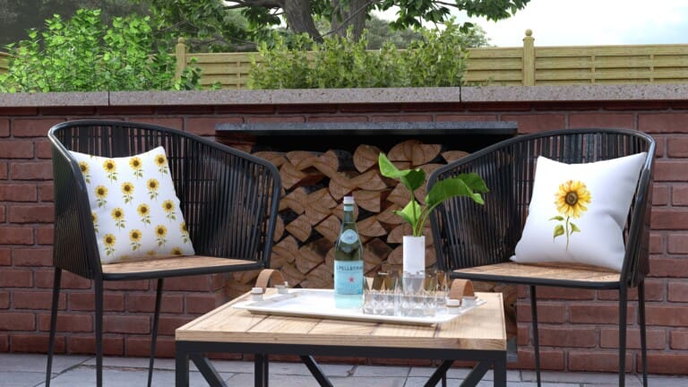 Sunflower White Quick Dry Outdoor Cushion