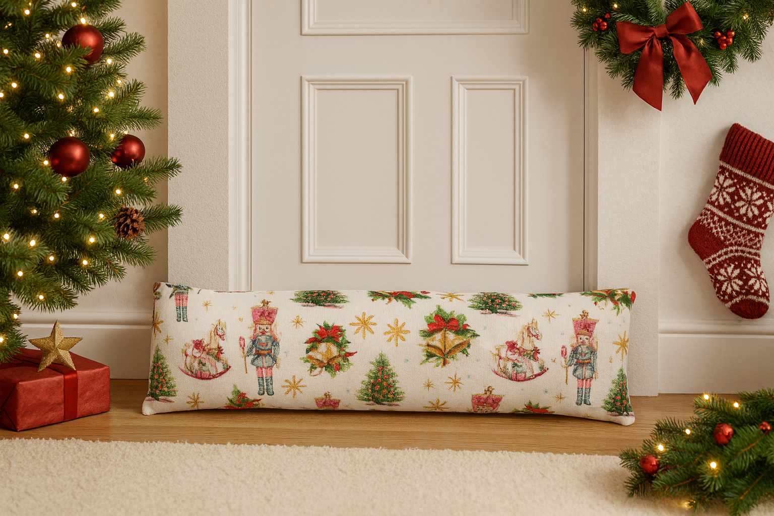 Nutcracker & Christmas Scene Draught Excluder