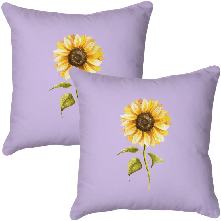 Sunflower Lilac Quick Dry Outdoor Cushion