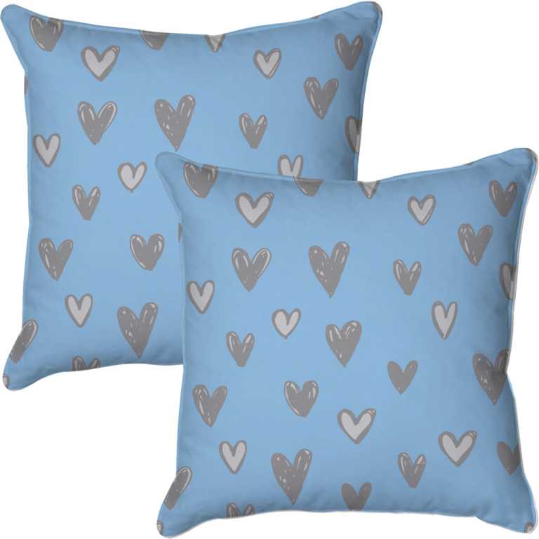 Hearts Crafted Blue & Grey