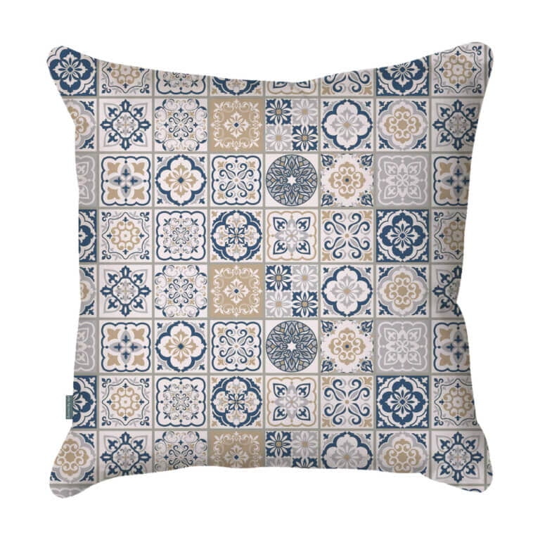 Morrocan Quatrefoil Blue & Yellow