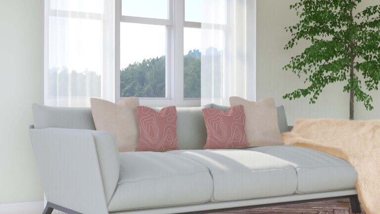 Backstitch Beige Cushion