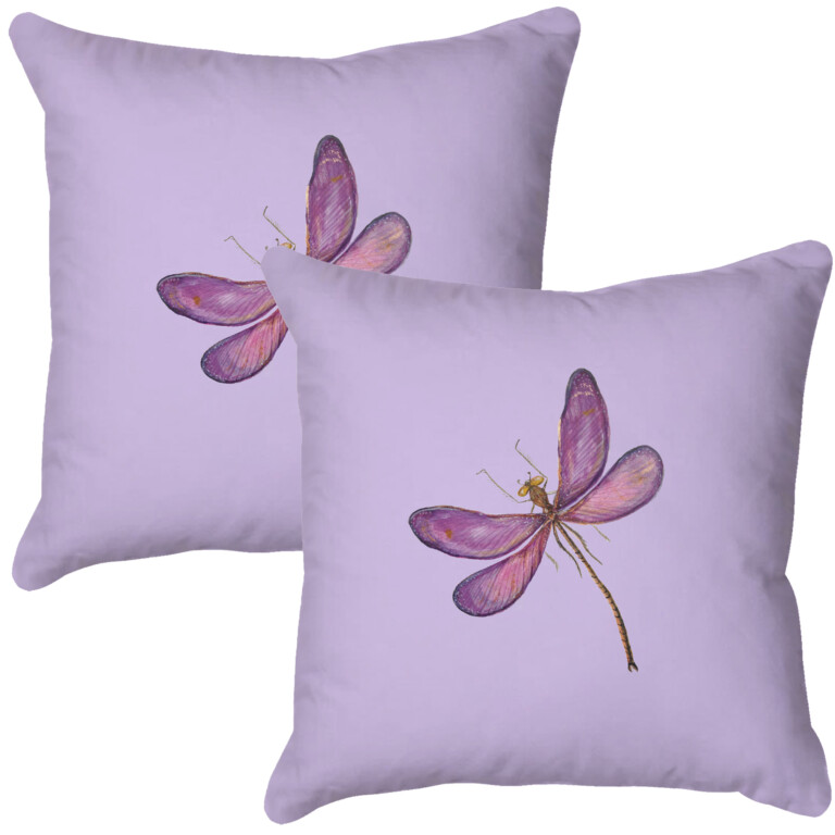 Dragonfly Lilac Quick Dry Outdoor Cushion