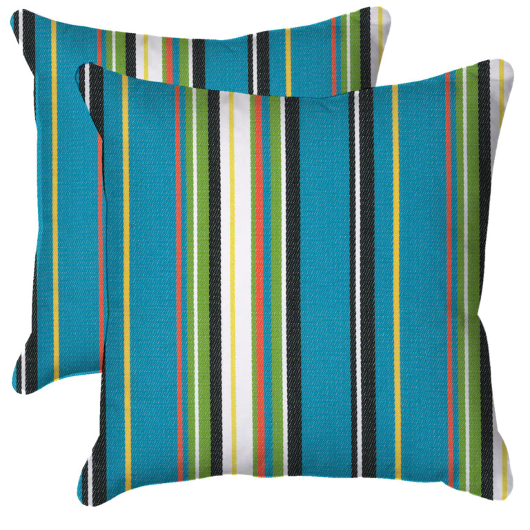 Albena Stripe Aqua Outdoor Cushion