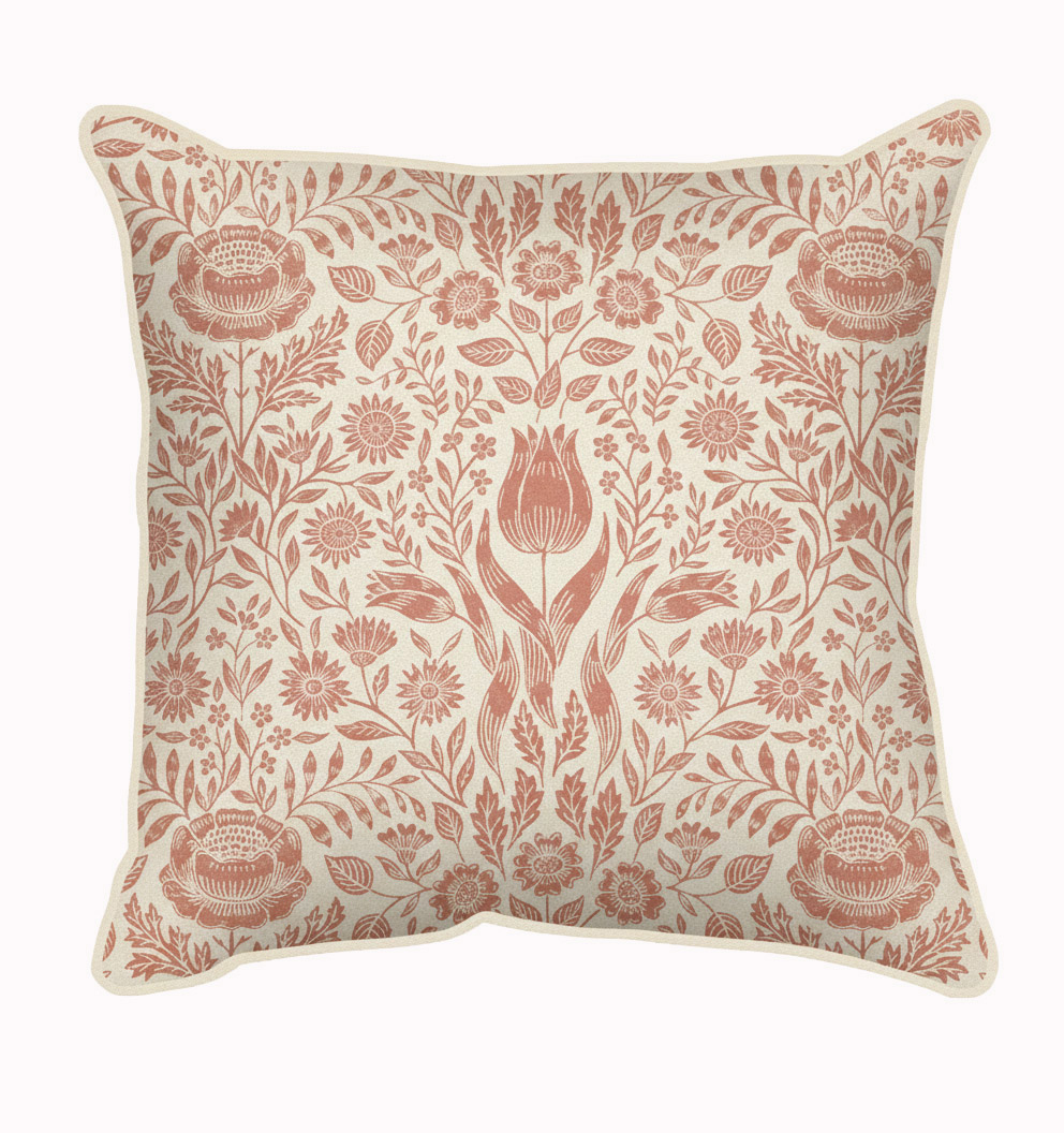 Laura Ashley Ashtead Dasmask Pink Outdoor Cushion