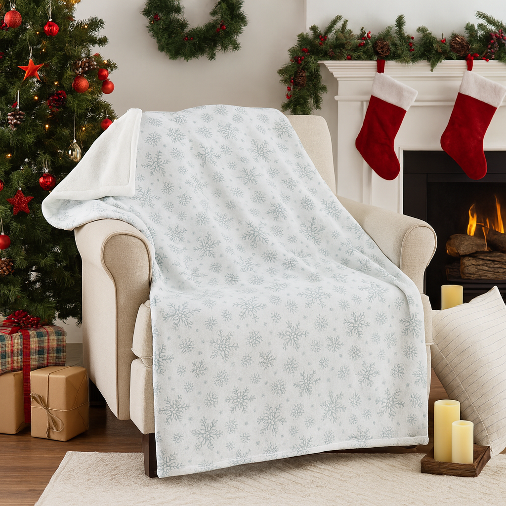 Frosted Snowflake Blanket