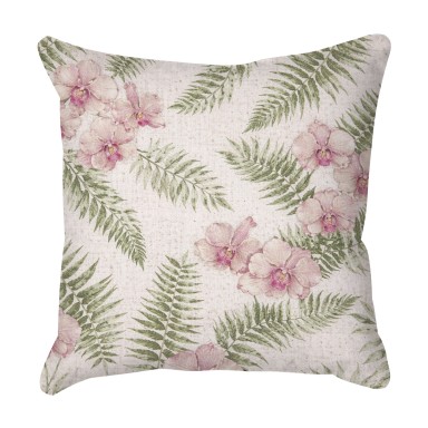 Blush Orchid Fern Outdoor Cushion