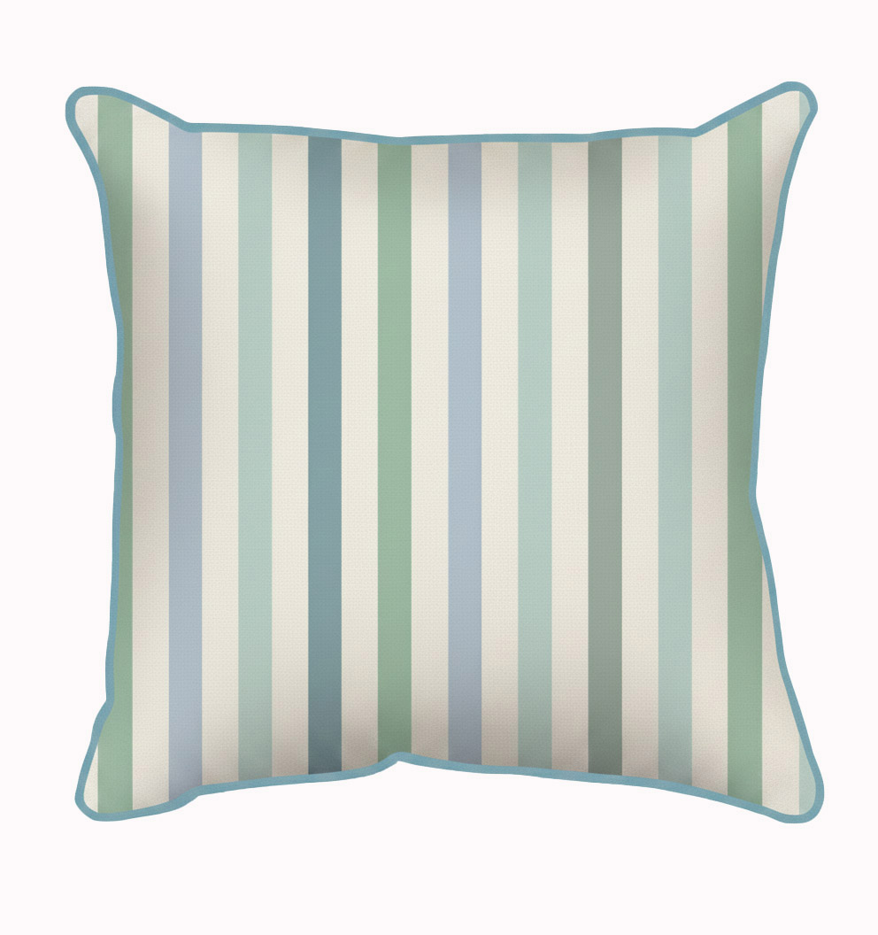 Laura Ashley Candy Stripe Blue Outdoor Cushion