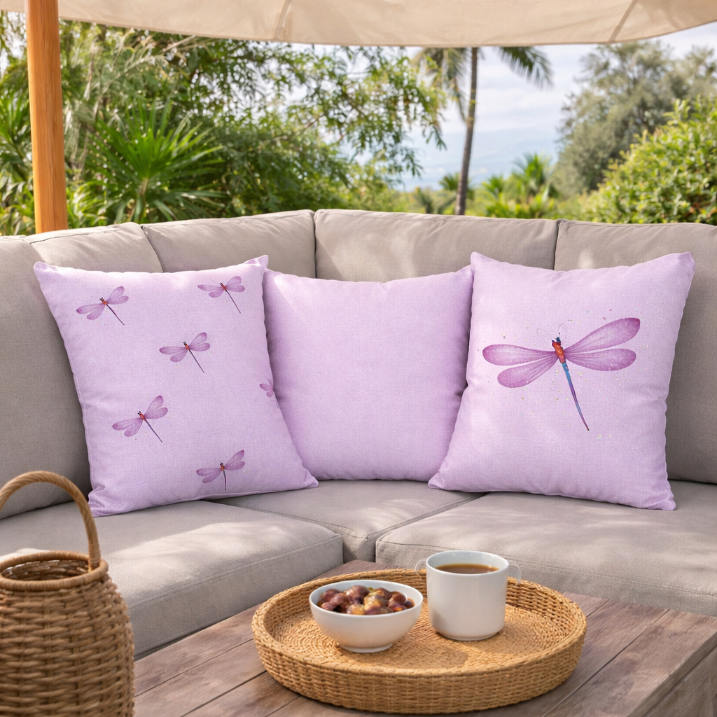 Lilac Linen Outdoor Cushion
