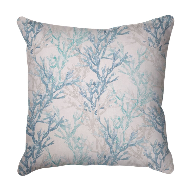 Coral Reef Blue Outdoor Cushion