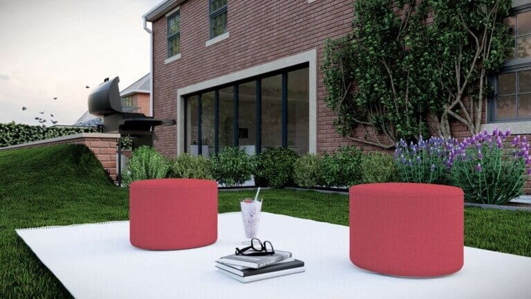 Cranberry Outdoor Pouffe