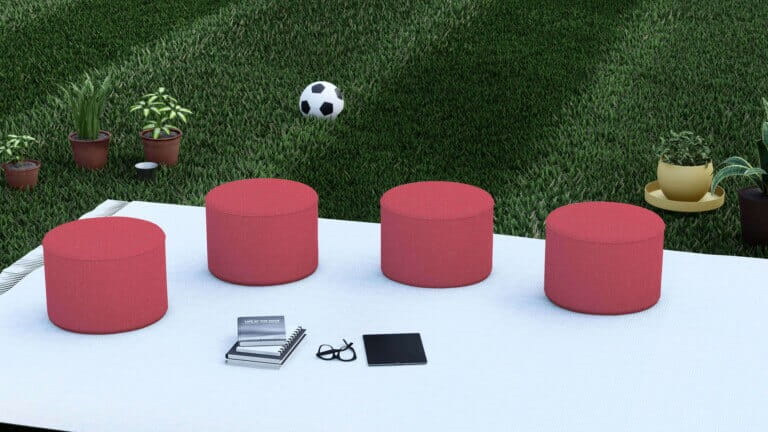 Cranberry Outdoor Pouffe