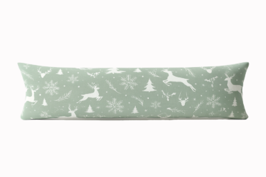 Green Reindeer & Snowflake Draught Excluder