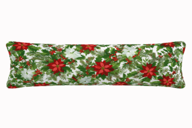 Poinsettia & Holly Floral Draught Excluder