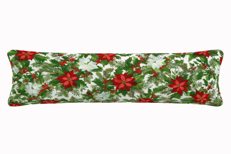 Poinsettia & Holly Floral Draught Excluder
