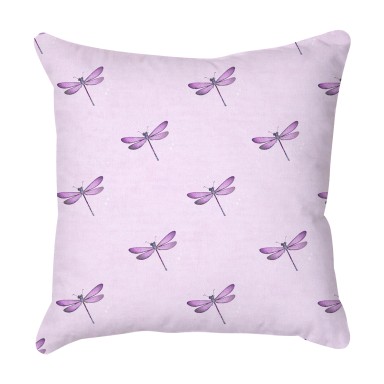 Lilac Drift Dragonflies Outdoor Cushion