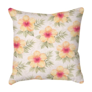 Peach Hibiscus Outdoor Cushion