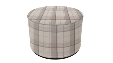 Laura Ashley Highland Check Dove Grey Indoor Pouffe