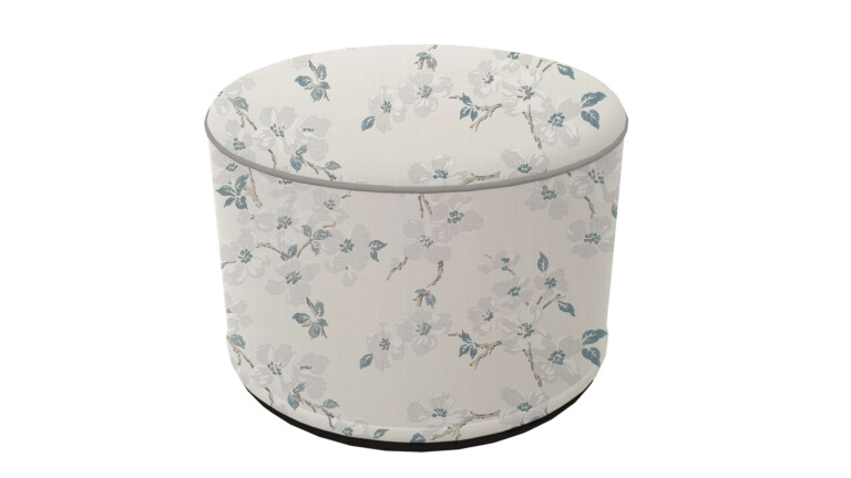Laura Ashley Iona Silver Indoor Pouffe
