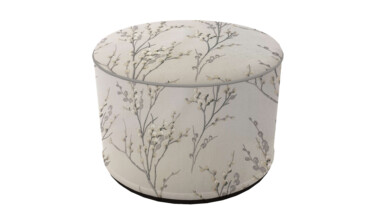 Laura Ashley Pussy Willow Dove Grey Indoor Pouffe