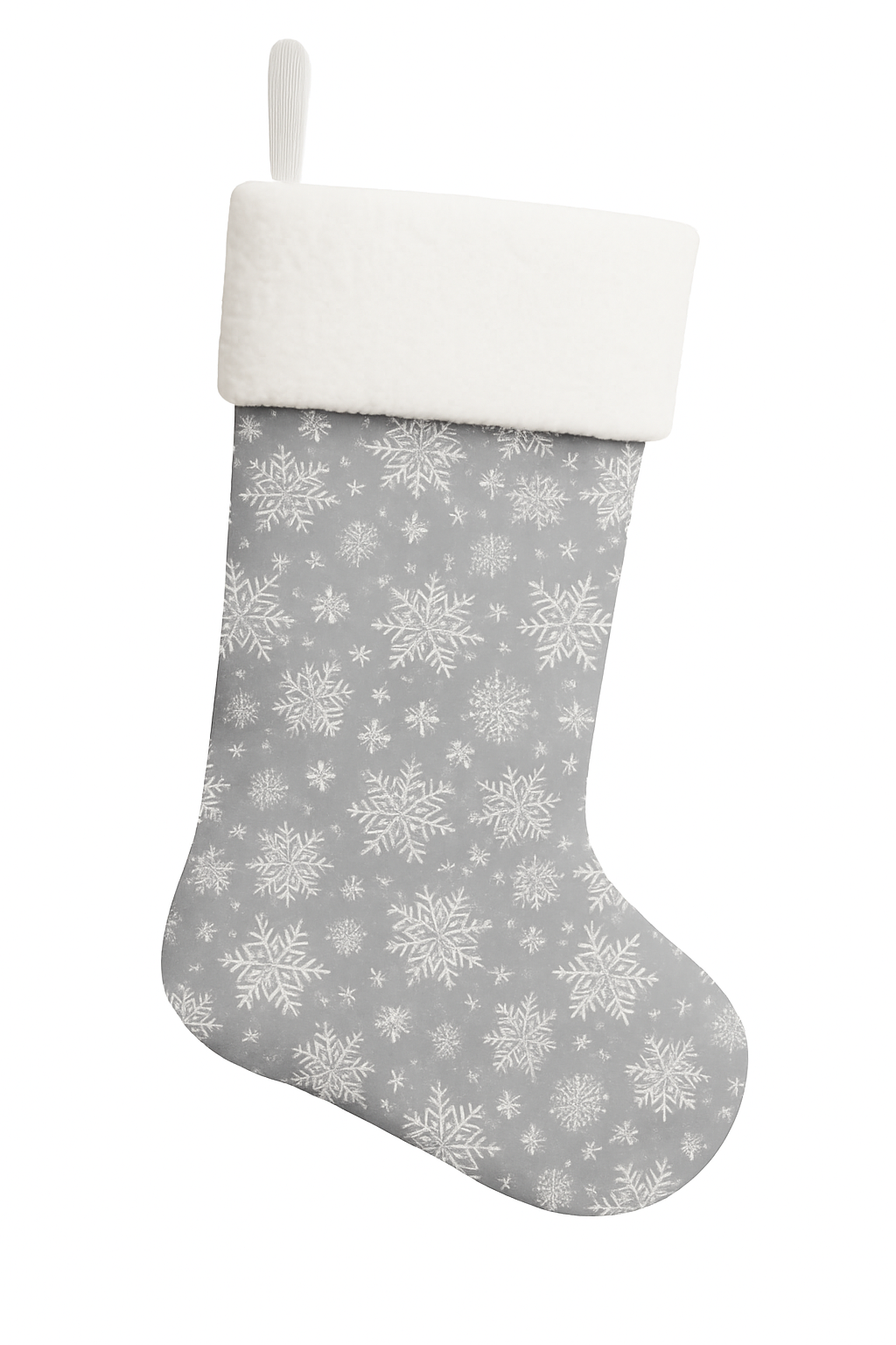 Snowflake Grey Christmas Stocking
