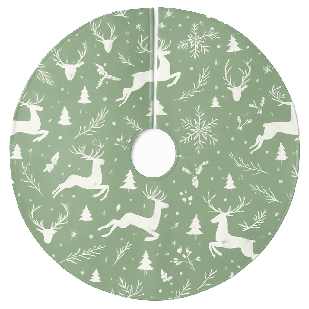 Green Reindeer Tree Skirt