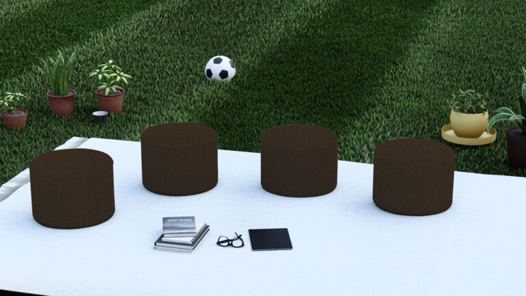 Ventura Brown Outdoor Pouffe