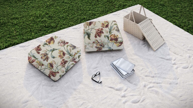 Laura Ashley Gosford Cranberry Outdoor Floor Cushion